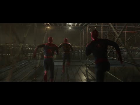 Spider Man No Way Home - Three Spider man together and screaming - HD