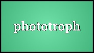 Phototroph Meaning