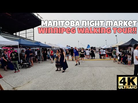 WALKING THROUGH THE BUSY MANITOBA NIGHT MARKET IN WINNIPEG!! [4K]