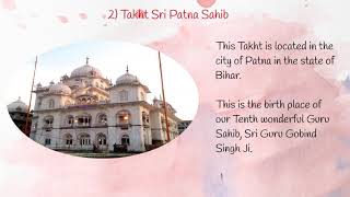 The Punj Takhts or the 5 Seats of Authority of Sikhs