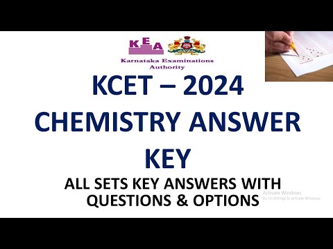 KCET CHEMISTRY ANSWER KEY 2024 | KCET - 2024 CHEMISTRY KEY ANSWERS | Chemistry All Sets Q&A