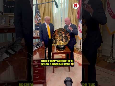 President Trump unveils the 2025 FIFA Club World Cup trophy 😲🇺🇸#soccer #worldcup #clubworldcup