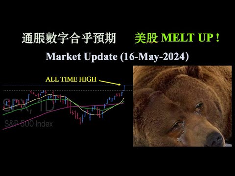 通脹數字合乎預期｜美股 melt up｜市場各資產走勢分析｜Market Update (16- May-2024) 【CC中文字幕 】