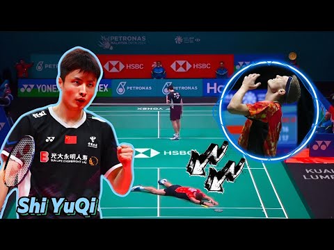 Shi YuQi compete against Viktor Axelsen in Malaysia Open 2024.