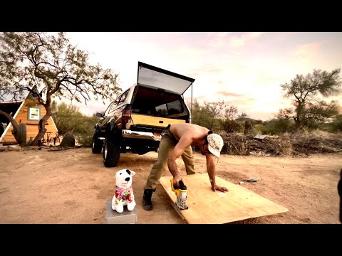 Desert Cabin Daily Life 6 ASMR Camping in 90s Toyota Pickup & Fixing Outhouse Sink