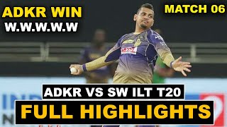 FULL HIGHLIGHTS Abu Dhabi Knight Riders VS SHARJAH WARRIORS ILT T20 MATCH 06 HIGHLIGHTS 2025