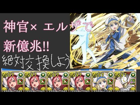 【新億兆】【エルザ×女神官】代用不可スキル!?新億兆を軽々粉砕!!【パズドラ】