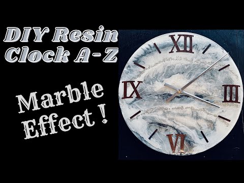 #29- DIY RESIN CLOCK A-Z |Marble Effect| #youtubetutorial #resinclock