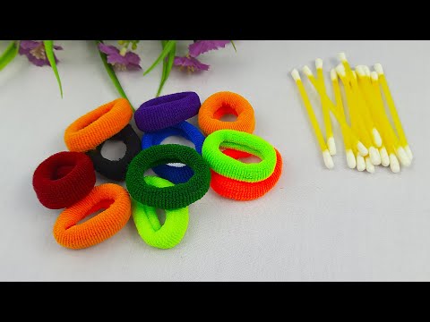 Beautiful Hair Band Flower Craft Ideas - Hair Band Embroidery Flower Making - Rubber Band