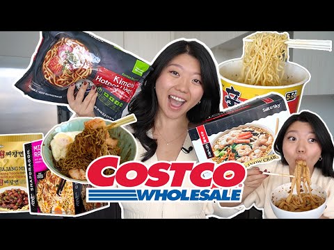 COSTCO NOODLES HAUL! Trying Every NEW Ramen & Noodle Soup at Costco 🍜