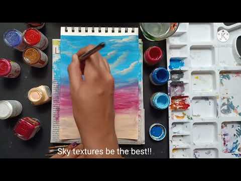 Simple landscape painting || Acrylic painting || Easy tutorial #painting #landscape  #tutorial