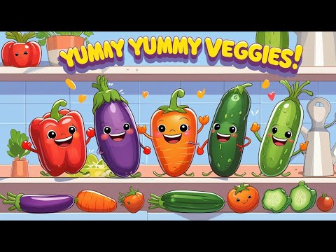 Yummy Veggies Song for Kids | Fun & Educational Veggie Learning Rhyme! 🌟🥕🎶