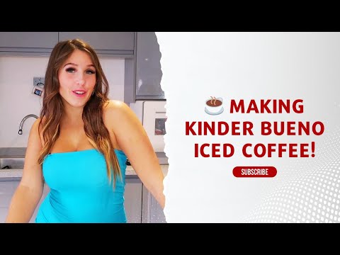 ☕ [4K] Making Kinder Bueno Iced Coffee! | Easy, Delicious, and Irresistible Recipe