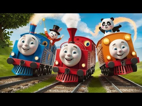 Super Panda and Super Train | ThomasTrain | Panda Bo takes the Train to the Circus Animation for Kid