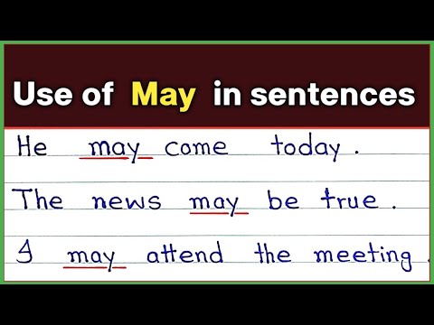 Use of May in sentences || Modal verbs may || Sentences with May