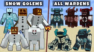 All Wardens vs All Snow Golems - Mutant & Titan Warden vs Mutant & Titan Snow Golem