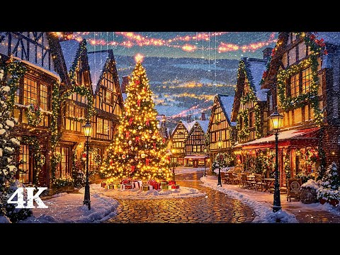 Christmas Bliss Village Ambience | Heal Your Mind with Snowy Breezes & Soft Chimes