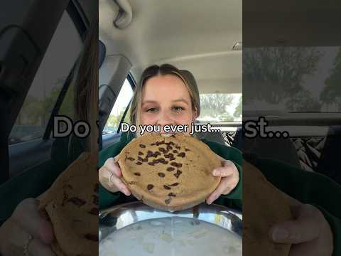 Sometimes you just need a giant cookie🍪🥛 #cookies #yum #mukbang