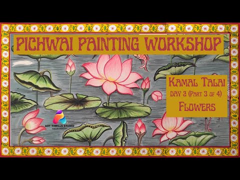 Pichhwai Painting Tutorial: Day 2 Contd. | Painting the Flowers (Kamal Talai)