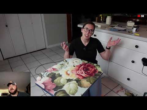 DIY Chic Table with Chalk Paint and Redesign with Prima Fiber Paper w/Missy  #live