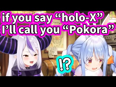 Laplus threatens Pokora for not saying "holoX" properly [ENG Subbed Hololive]