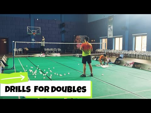 Multi shuttle badminton training for doubles