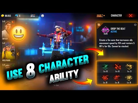 How to use 7 characters skill in free fire || Best character combination in free fire || #Octa_FF