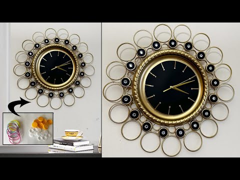 DIY Wall clock made with Bottle caps and Bangles l l Reuse ideas  with Waste Materials