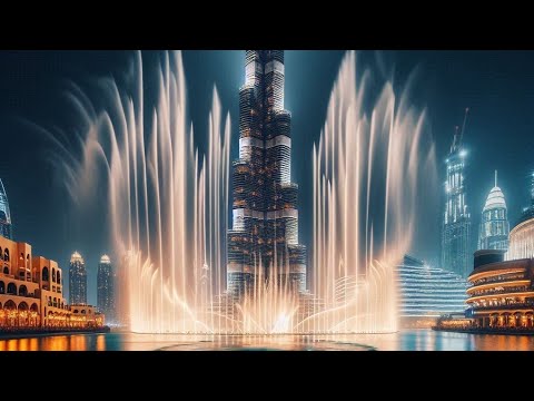 Burj Khalifa Fountain Show at Night [4K] | Stunning Dubai Fountain Dance Performance | Dubai Mall 🇦🇪