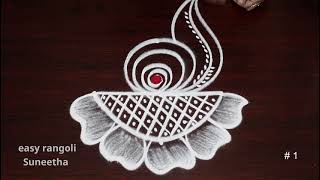 Easy Beautiful Birds rangoli & kolam designs🌷Creative muggulu with 3x1 dots