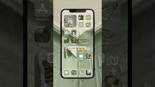 Get aesthetic green Iphone iOS home screen. organize your phone layout #ioshomescreen #iphone #ios