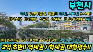 [부천빌라매매] 2억 초반 대형평수 역세권 학세권!! 위치, 사이즈 다좋네?! 부천역 소사역 대학병원 대형공원 학교까지!! NO.1118 [심곡동빌라] [부천부동산]