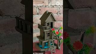 Beautiful miniature clay house making 🏠|| #clayhouse​ #mudhome​ #shorts​