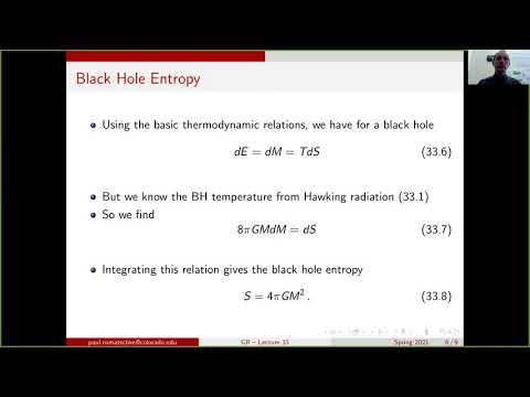 GR lecture33: Black Hole Thermodynamics