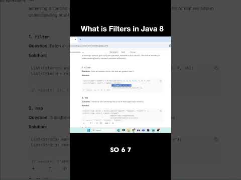 What is filters Java 8 | Interview Questions and Answers | Code Decode