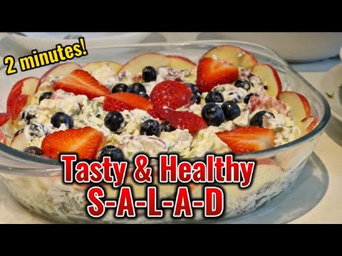 Delicious Strawberry Blueberry Apple Salad Recipe | Tasty and Healthy Salad with Fresh Ingredients