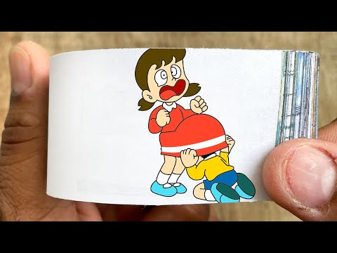 Doraemon Cartoon Flipbook #209 | Nobita Hide Under Shizuka Skirt Flip Book | Flip Book Artist 2024