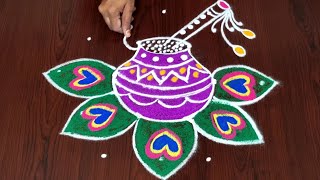 Sree krishna Janmashtami rangoli || rangoli designs ||