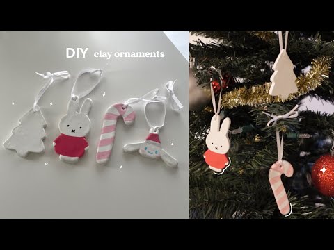 making christmas ornaments with air dry clay 🎄 (easy diy)