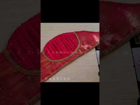 Kanchipuram saree blouse designer puff sleeve design cutting and stitching #shorts #shortsvideo