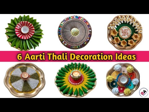 6 Aarti Thali Decoration Ideas|आरती थाली | Pooja Thali Decoration|Ganpati/Navratri/Durgapooja