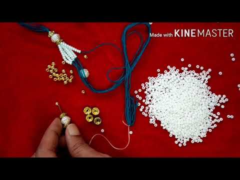 Fancy rakhi making at home ||Easy Rakhi Making||