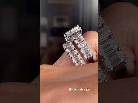 Emerald Cut Moissanite engagement ring