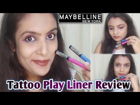 MAYBELLINE NEW YORK NEW TATTOO LINER PLAY REVIEW & DEMO | GROWING SILENTLY  #playityourway