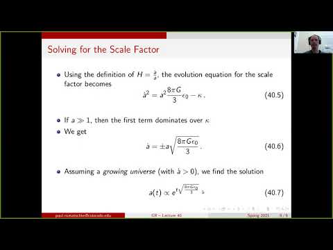 GR lecture 40: Inflation