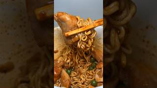 yakisoba buldak ramen with volcano spicy chicken #asmr #koreanfood