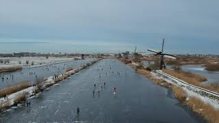 From Holland with Love. 2021 Iceskating @ Kinderdijk windmills World Heritage Site in Dutch Winter