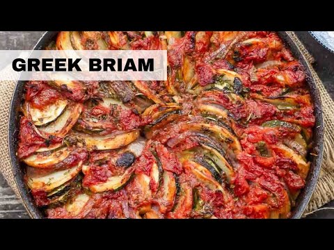 Greek BRIAM | Greek Vegan Recipe with Zucchini and Potatoes (Roasted Vegetables Recipe)