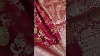 Pure Banarasi Khaddi Katan Silk Handloom Saree - Dark Pink