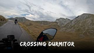 Crossing Durmitor National Park in storm on a motorcycle